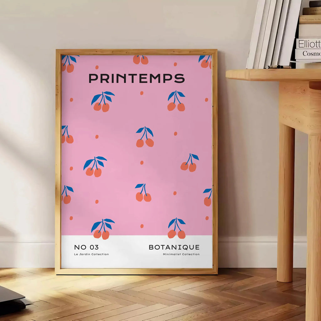 space vibrant botanical poster orange blue hues wall art unique gift high quality print life room sizes A4 cm A0 splash nature decor today