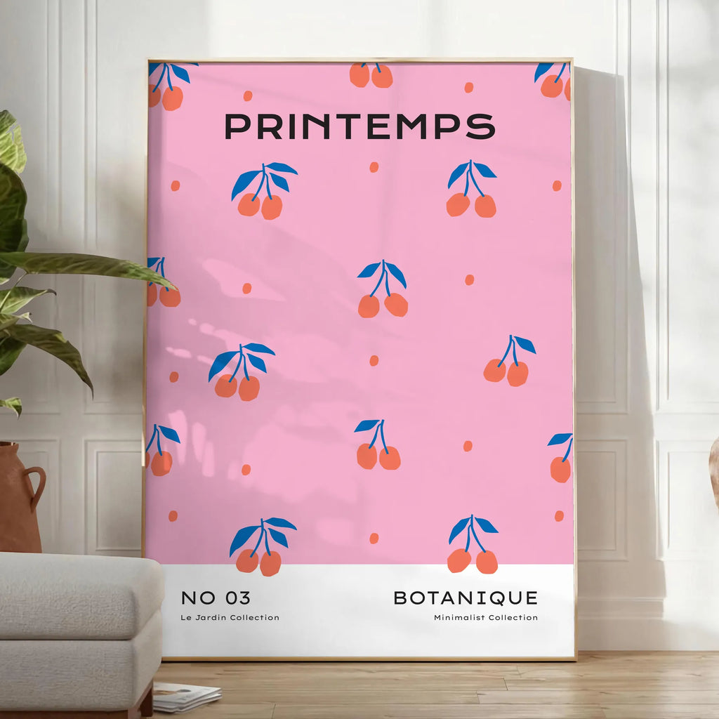 space vibrant botanical poster orange blue hues wall art unique gift high quality print life room sizes A4 cm A0 splash nature decor today