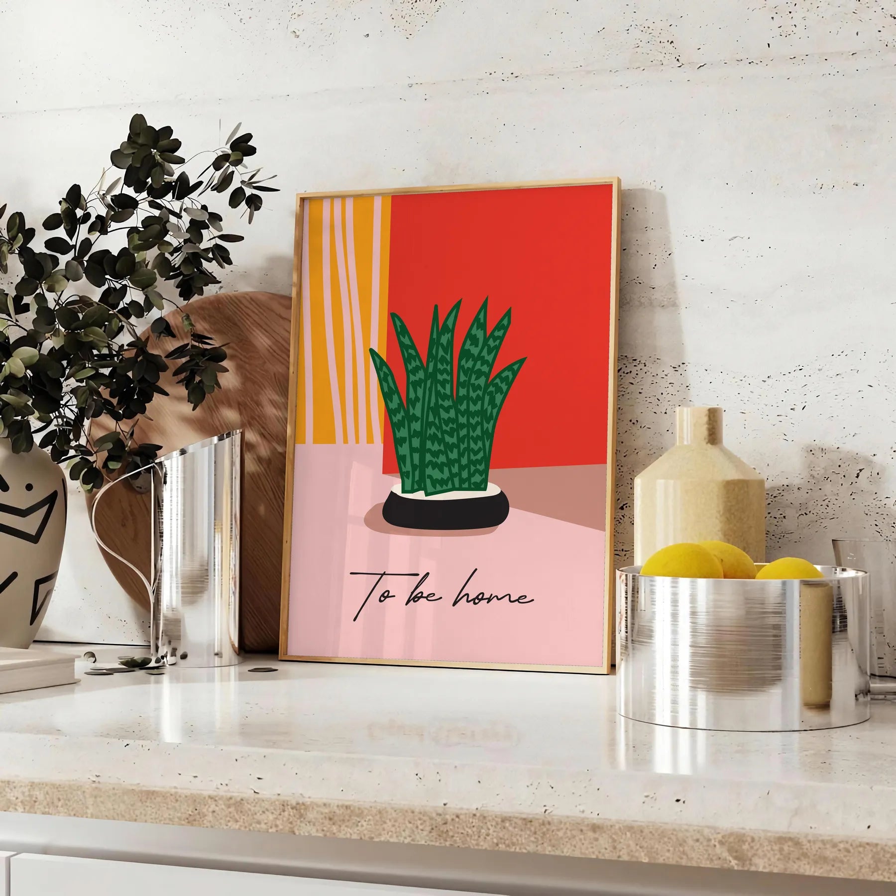 space Botanical 12 Poster vibrant green orange hues exquisite wall art perfect gift nature lovers touch elegance room sizes A4 cm A0